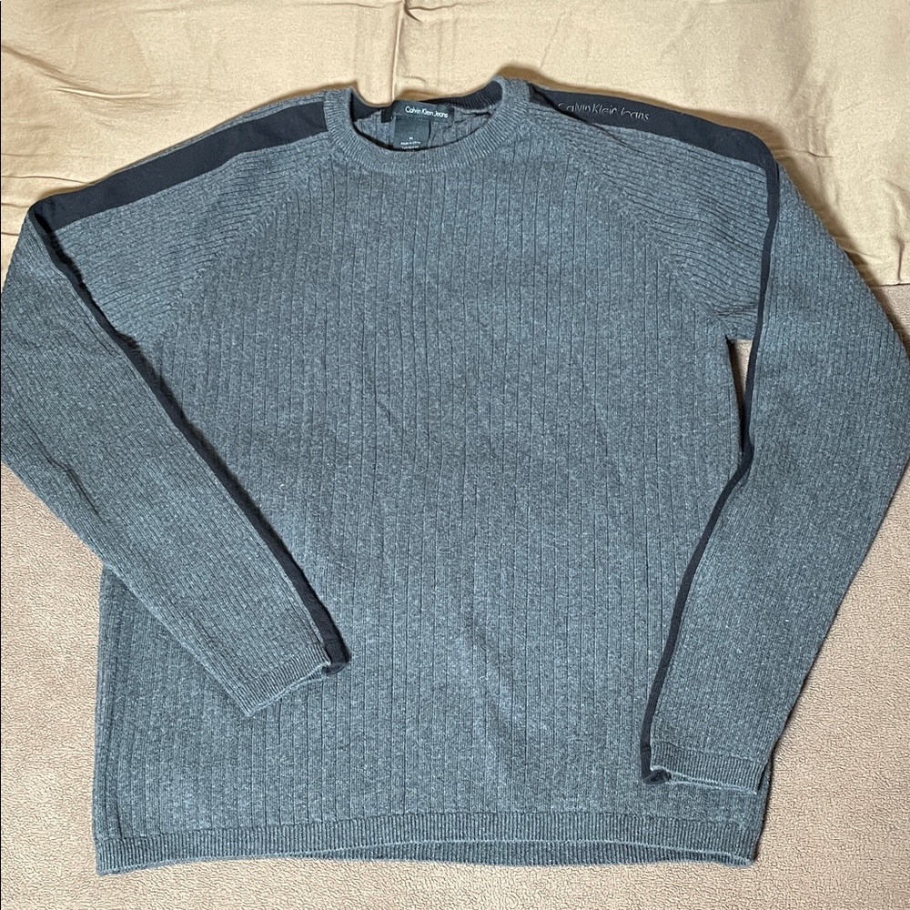 Calvin Klein Men's Cotton Charcoal Crewneck Sweater